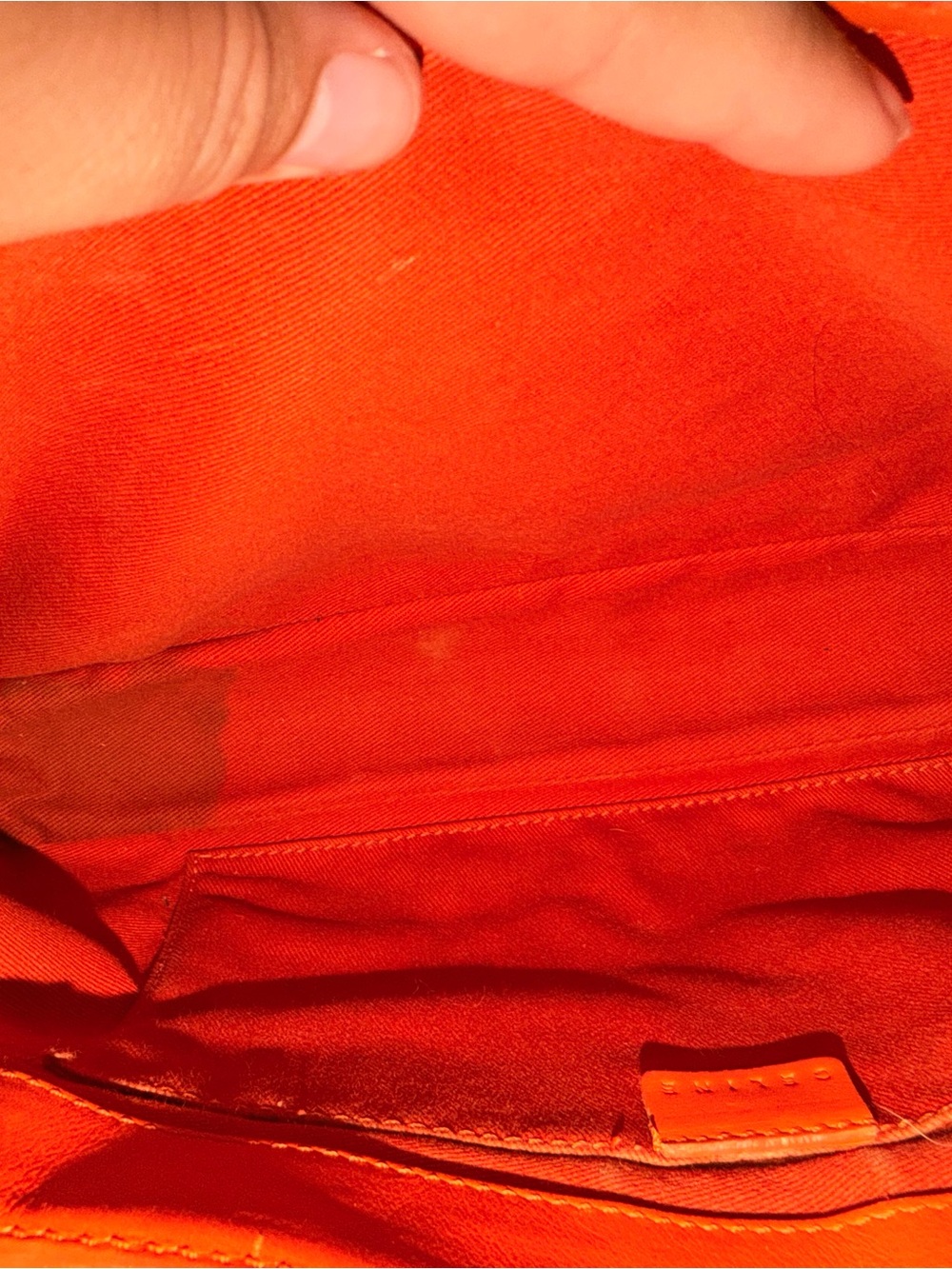 Authentic Vintage Celine Orange Leather Satchel Handbag - Picture 8 of 9